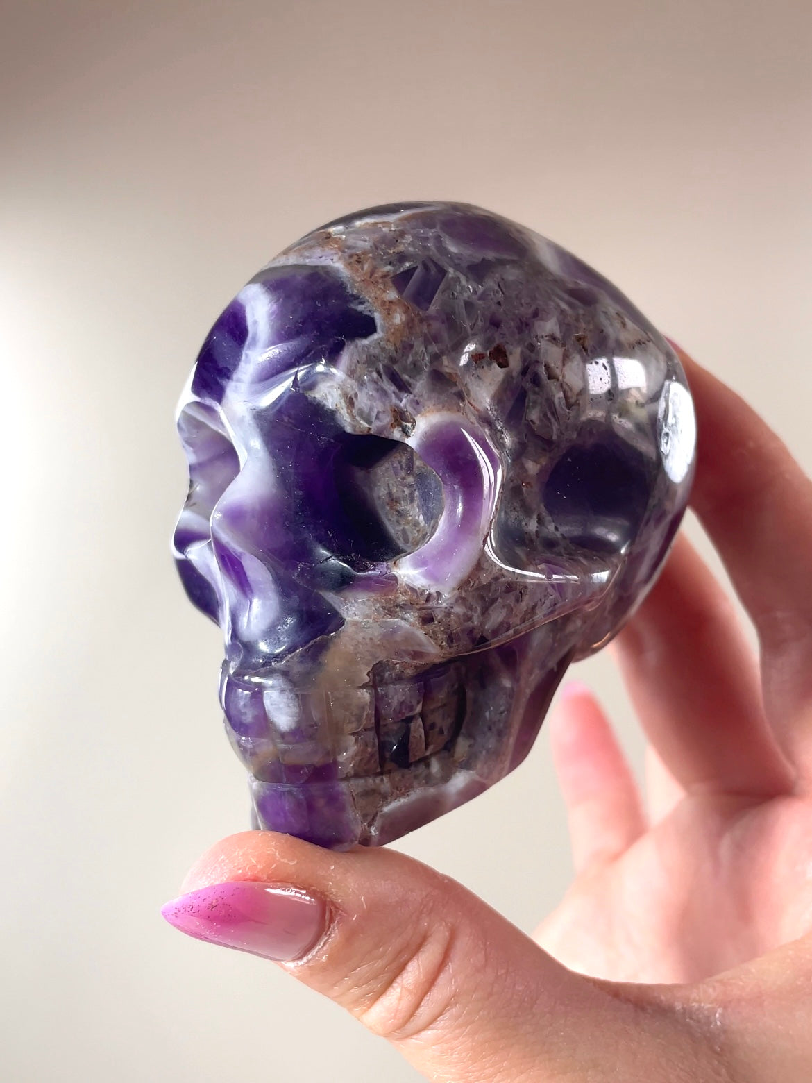 Crâne Améthyste chevron