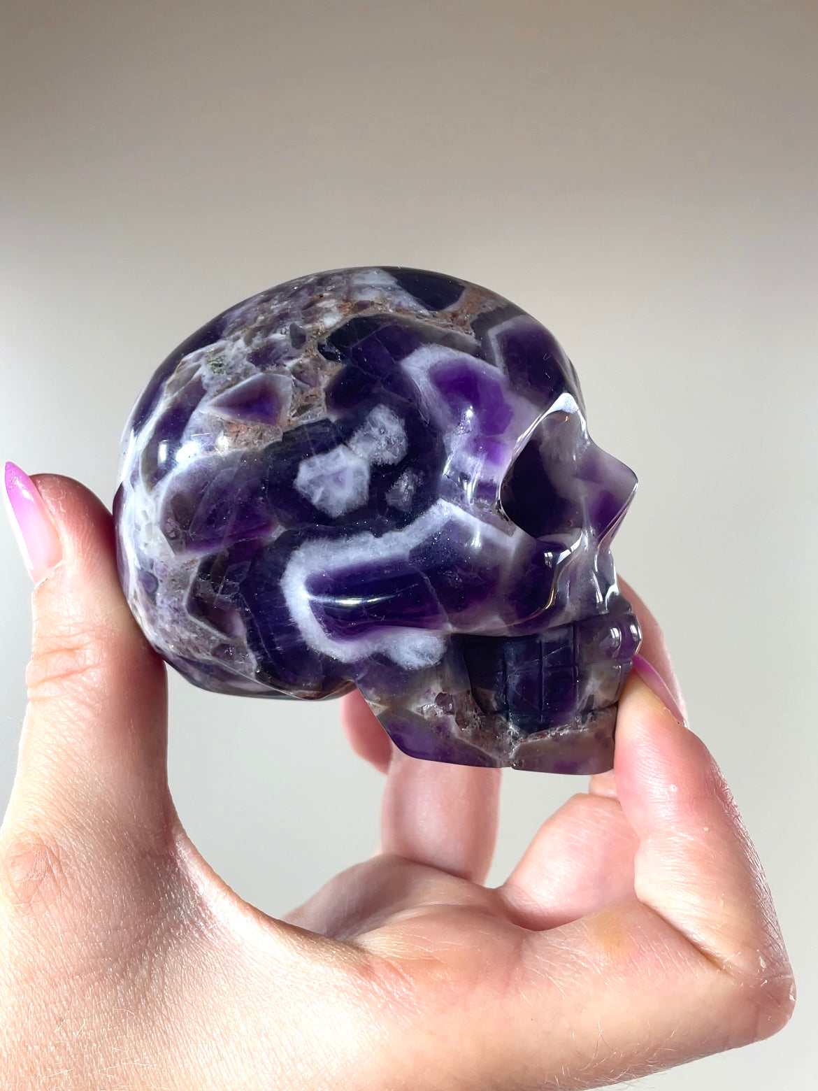 Crâne Améthyste chevron